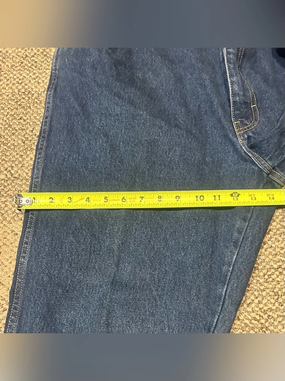 Dickies Straight Leg Jeans Mens Dark Blue Denim Cotton 5-Pocket Outdoor 42x30